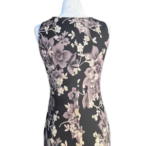 90s Floral Maxi Dress Sleeveless Black Gray Dark Romance Grunge‎ Feminine Gothic thumbnail 6