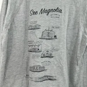 Magnolia Size Large Long Sleeve Crew Neck Pullover Sweatshirt Top Waco Texas‎ thumbnail 3