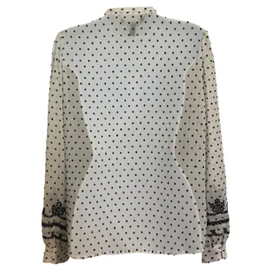WHITE‎ HOUSE BLACK MARKET Polka Dot Embroidered Ladder Lace Blouse NWOT Small thumbnail 5