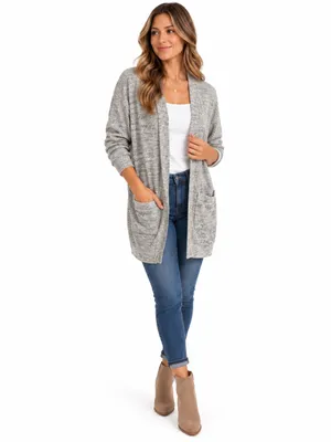 Abercrombie & Fitch Gray 100% Cotton Oversize Open Front Cardigan Sweater Medium thumbnail 2