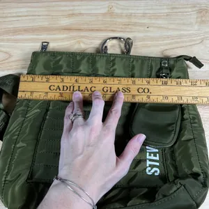 Steve Madden Olive Green Quilted Nylon B-Nikki Backpack Crossbody Bag thumbnail 8