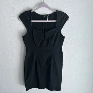 Free People Lia Denim Bodycon Dress Black Sz Small Western Coastal Cowgirl thumbnail 3