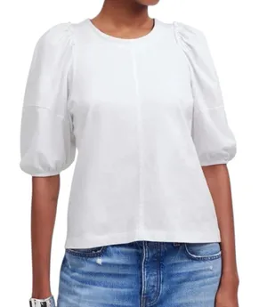 NWD Madewell Puff Sleeve Tee White Size Small thumbnail 1