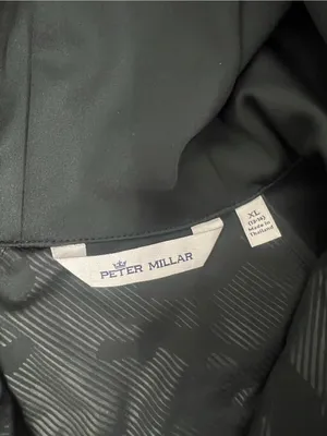 Peter Millar Black Hooded Pullover with Subtle Lining Pattern thumbnail 3