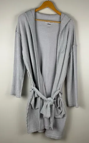 Barefoot Dreams CozyChic Lite Hooded Cardigan/Robe Belt Women's Size 2 Style 539 thumbnail 1