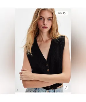 Free People Beatrice Cashmere Vest Pastel Yellow Small thumbnail 5