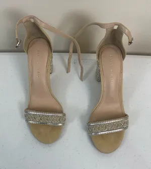 Kelly & Katie Beige Ankle-Strap Sandals with Beaded Trim thumbnail 1