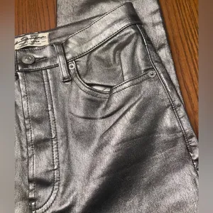 Free People We the Free Phoenix Coated High-Rise Skinny‎ Jeans in Silver Size 27 thumbnail 11