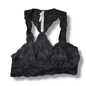 Free People Adella Bralette Women‎ S/P Black Excellent Lace Racerback Bra thumbnail 1
