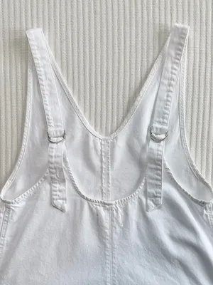 Free People High Roller Shortalls in Optic White Cotton thumbnail 7