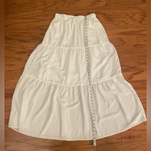 Amazon- White Tiered Maxi Skirt Size M thumbnail 4