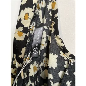 Pretty Garden Halter Maxi Dress MEDIUM Black Floral Boho Vacation Sleeveless NWT thumbnail 6