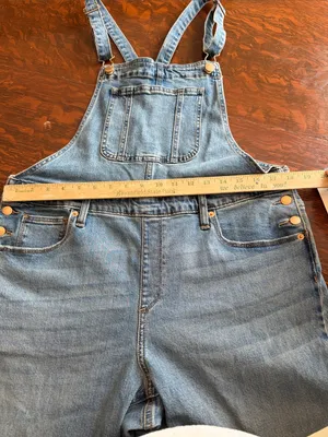 Universal thread women’s denium overalls size 14 thumbnail 7
