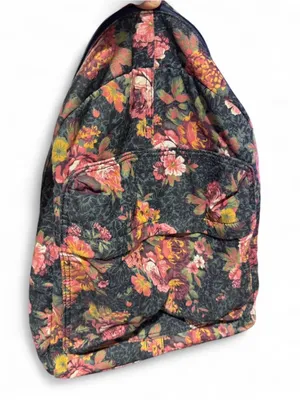 BDG Floral Quilted Backpack - Pink, Yellow, Green on Black thumbnail 1