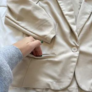 Womens Blazer Size Small Beige‎ Officechic Corpcore City Workwear Classic thumbnail 3