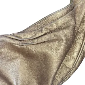 Fossil Genuine Leather Shoulder Hobo handbag Gold Crescent Purse thumbnail 6