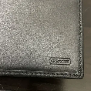 COACH Black Leather Bifold Checkbook Insert Wallet thumbnail 10