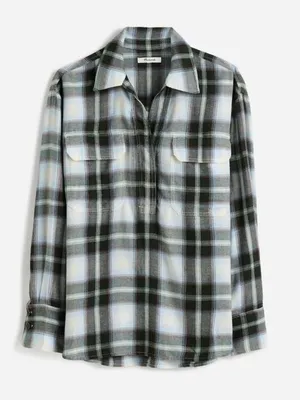 NWOT madewell Popover Shirt in Plaid thumbnail 1