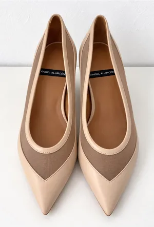 Angel Alarcon Mesh Panel Pumps in Beige Sz 7 thumbnail 1
