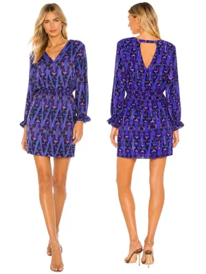 Amanda Uprichard Silk Neon Aztec Print Dress Purple Size XS thumbnail 8