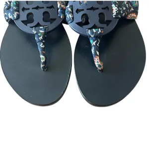 Tory Burch‎ Miller Scarf Sandals Navy Floral Ankle Strap 8 thumbnail 3