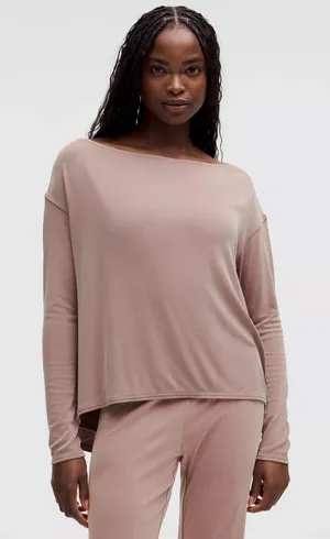 NWT Lululemon Softstreme Off-The-Shoulder Long-Sleeve Shirt relaxed fit size xs thumbnail 1
