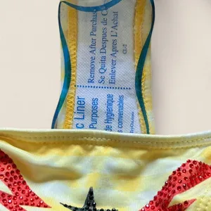 Affliction Yellow Fringe Statement Bikini Bottoms| Size XS McBling Y2K thumbnail 4