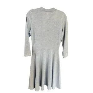 Decree light grey crewneck skater dress 3/4 sleeve flared skirt Sz M NWT thumbnail 3