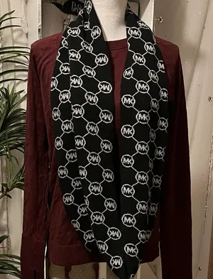 Michael Kors Monogram Black and White Scarf thumbnail 1