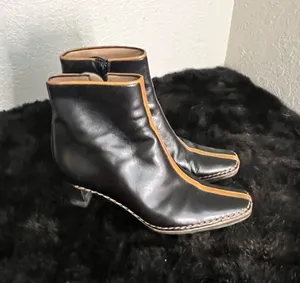 Quercioli Italian Leather Boots booties‎ 36 5.5 couture fall thumbnail 1