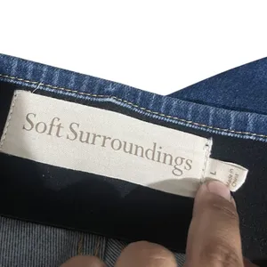Soft Surroundings Stretch Pull On Elastic Waist Denim Jeans Pants Large Casual thumbnail 3