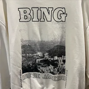 Anine Bing Jaci Rio de Janeiro Graphic Sweatshirt in White thumbnail 4
