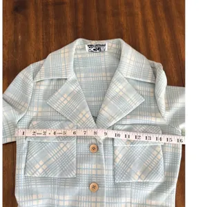 Vintage 70s‎ Light Blue Plaid Safari Womens Suit Act iii thumbnail 11