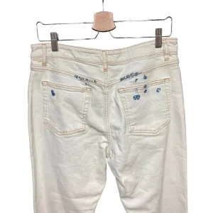 Maje Acid Wash Straight Leg Jeans White Denim Size 40 / US‎ 8 thumbnail 11