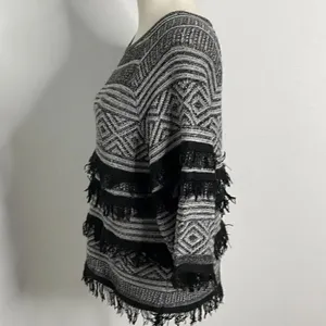 Gallarda Galante fringe geometric elbow length sweater. Size F. Size M. thumbnail 2