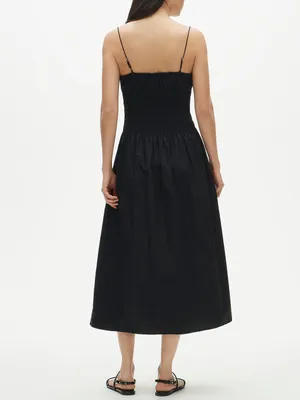 J. Crew Reverie dress cotton poplin in Black Size XS Midi NWT thumbnail 3