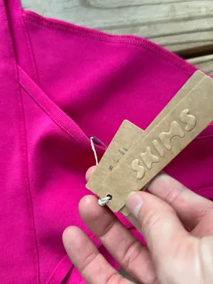 NWT Skims knit cheeky bikini bottoms hot pink thumbnail 3