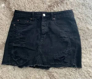 American Eagle Black Button Up Jean Skirt thumbnail 1