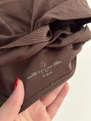 Aerie Offline Ribbed Shine Twist Front Sports Bra Size Medium thumbnail 6