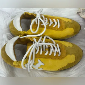 Tory Burch NEW sneaker Goldfinch Golden rod suede with white logo size 6 shoes thumbnail 4