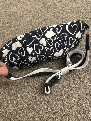Brighton LOVE Black and White Heart Print Crossbody Belt Bag thumbnail 3