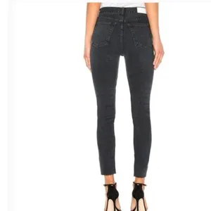 Re/Done Originals High Rise Ankle Crop in Faded Black thumbnail 2