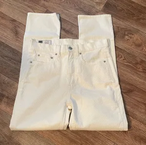 Gap White Corduroy High Rise Jeans thumbnail 1