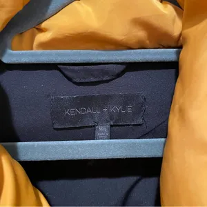 Kendall Kylie Puffer Jacket Mustard Yellow Women Size Medium Large thumbnail 4