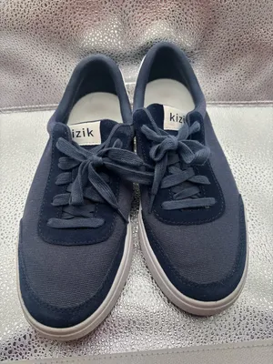 Kizik Prague Dusk Blue Canvas Sneakers Unisex M 6/ W 7.5 Slip On Hands Free Shoe thumbnail 2