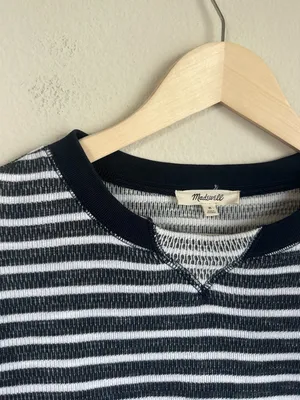 Madewell Relaxed Long Sleeve Crewneck Sweatshirt Tee in Stripe thumbnail 4