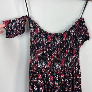 Lulu's‎ Maxi Dress XL Black Floral Off the Shoulder Maxi Side Slits Romantic New thumbnail 2