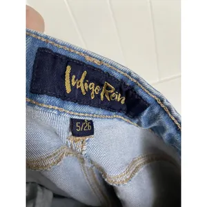 Indigo Rein Womens Jeans Size 5 26 Blue Denim Light Wash Distressed‎ Boot Cut thumbnail 6