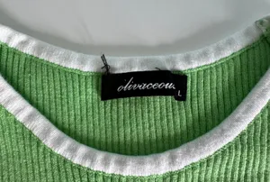 Rib Crop Tank Top Green Size L thumbnail 5