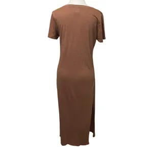 MATE The Label Dana Midi T-Shirt Dress 100% Organic Cotton Clay Size XS thumbnail 4